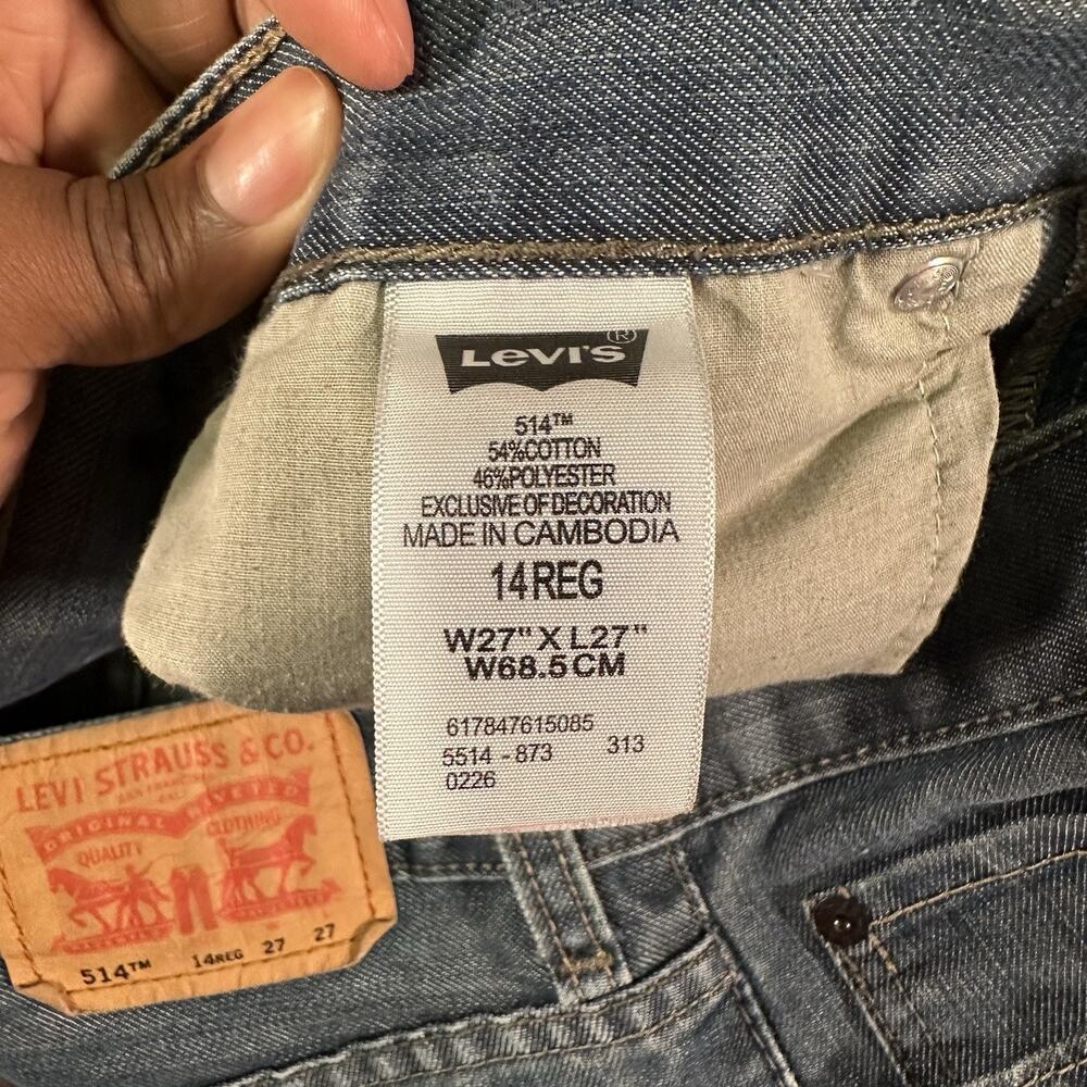 Levi’s 514 Straight Jeans Blue Women’s 14 Reg 27x27 Mid Rise Denim Casual - Picture 7 of 9